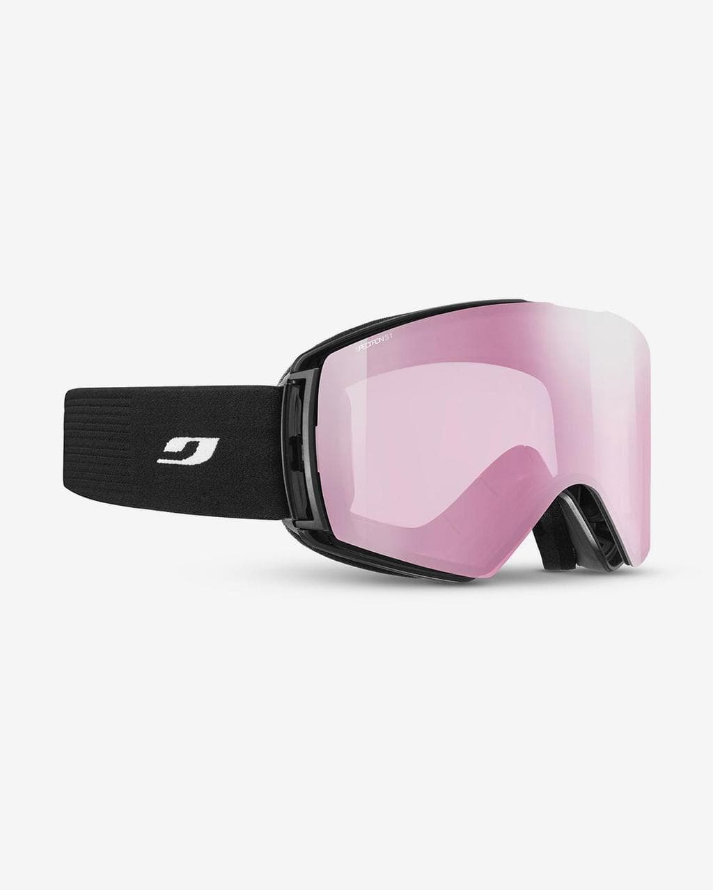 Masque Julbo Launcher noir avec lentille miroir Spectron 1 rose