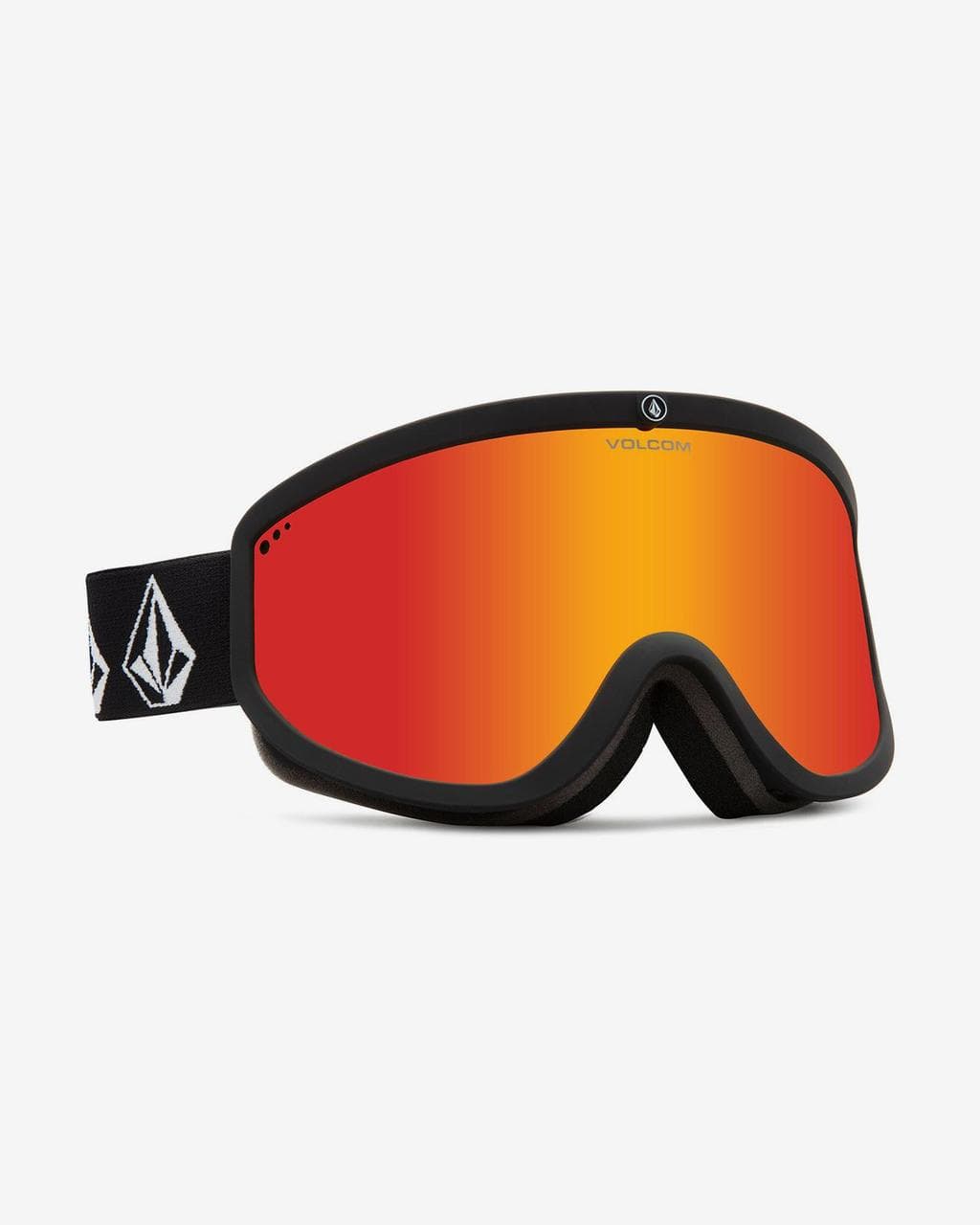 Masque Volcom Footprints noir avec lentille miroir Red Chrome